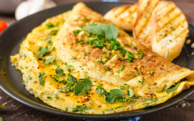 Quick & Easy Omelette with Fresh Mushrooms and Cream Cheese