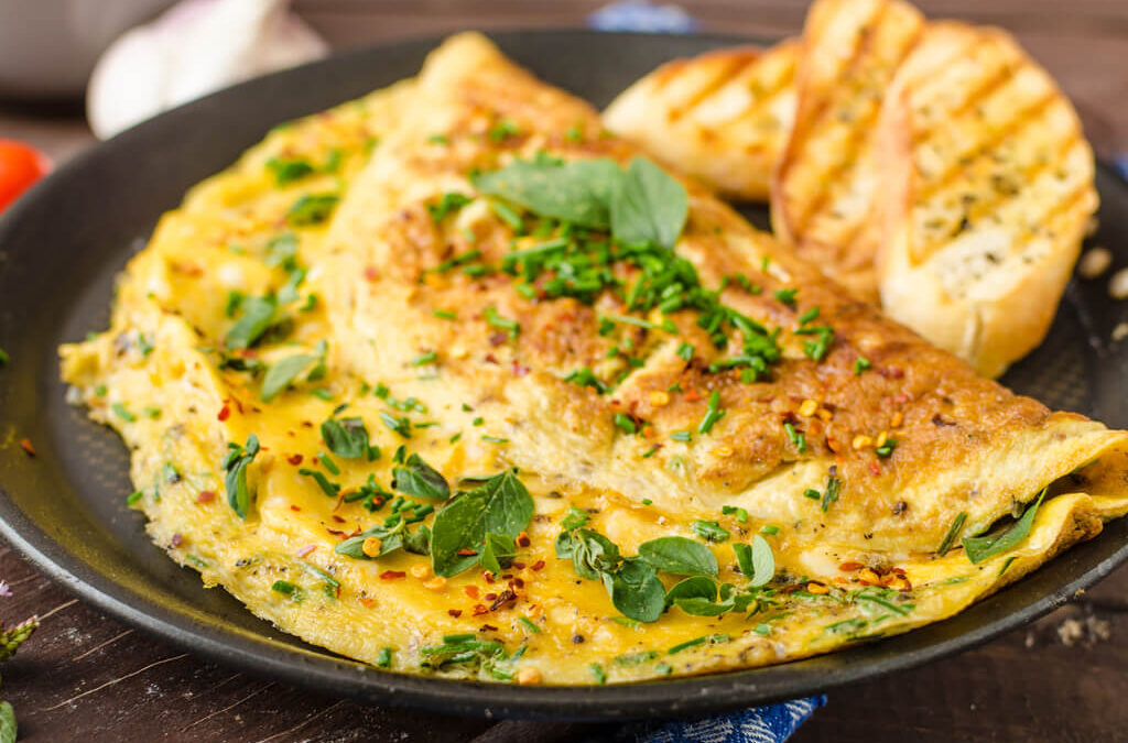 Quick & Easy Omelette with Fresh Mushrooms and Cream Cheese